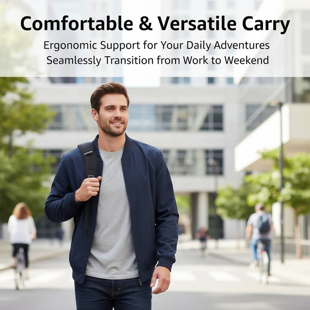 Comfortable & Versatile Carry  
Ergonomic Support for Your Daily Adventures  
Seamlessly Transition from Work to Weekend