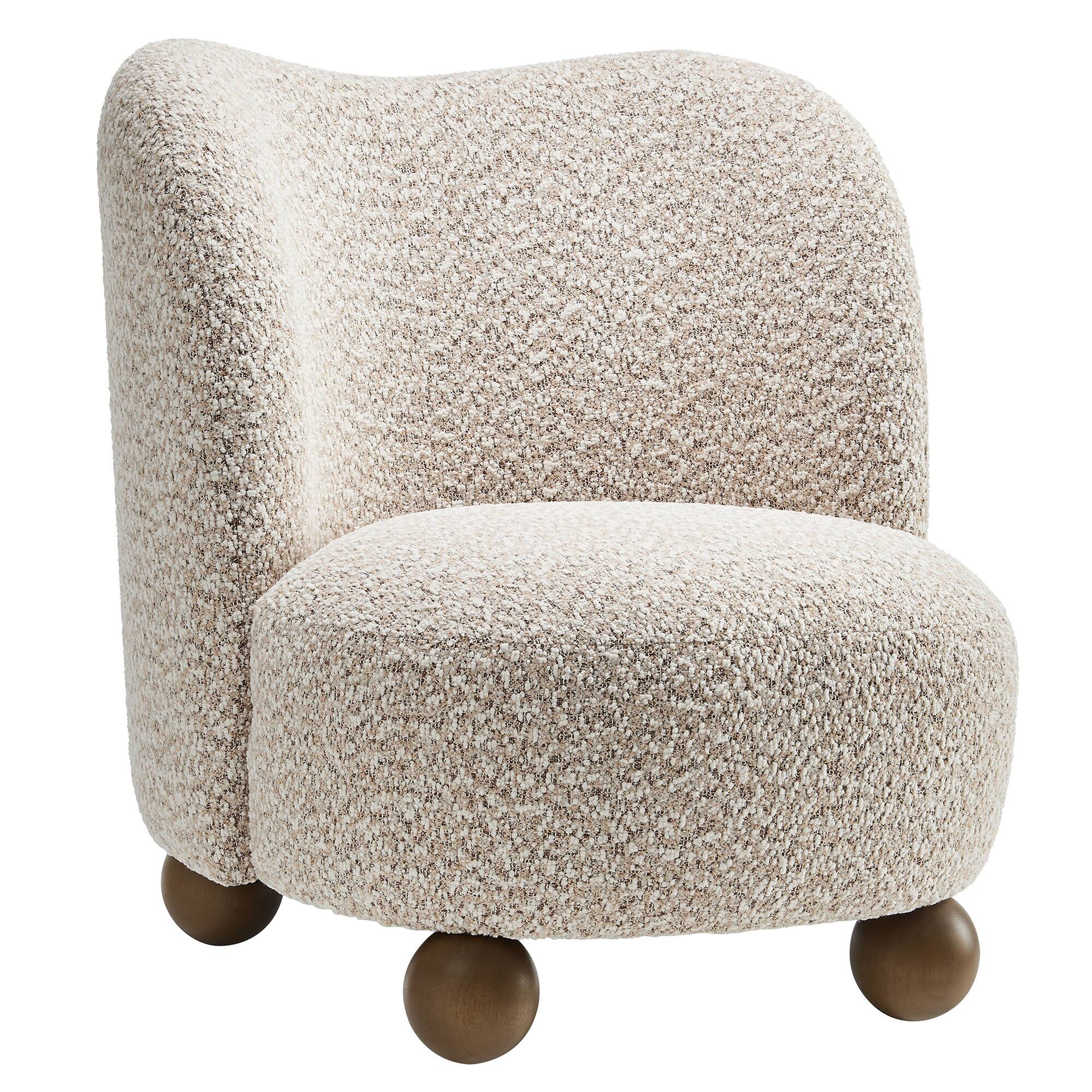 Angle. Modway - Monroe Boucle Fabric Accent Chair by Modway - Coral Walnut.