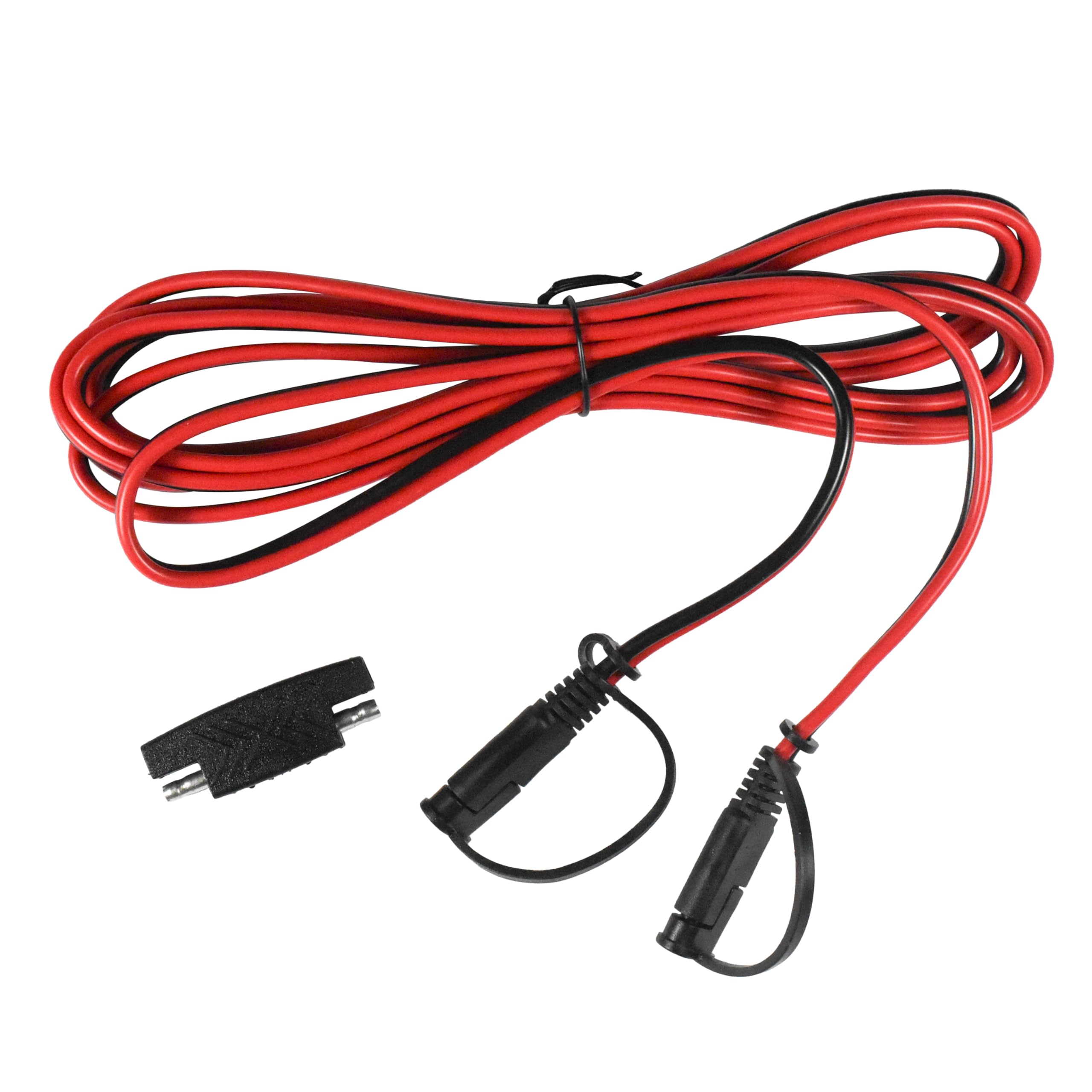 Left. HQRP - SAE to SAE Extension Cable 16 AWG 9 ft Quick Disconnect with Polarity Reverse Adapter for Solar Charger - black.