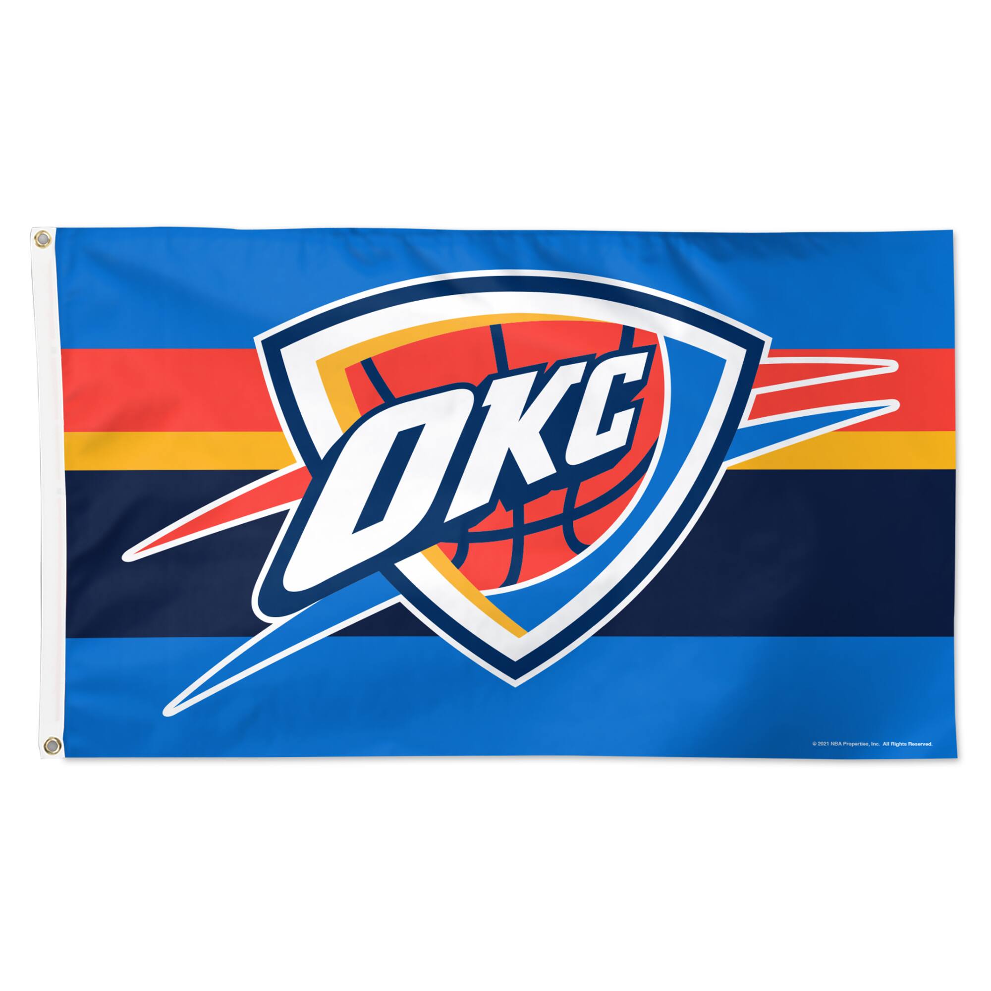 WinCraft - Oklahoma City Thunder 3' x 5' Horizontal Stripe Deluxe Single-Sided Flag - Multicolor