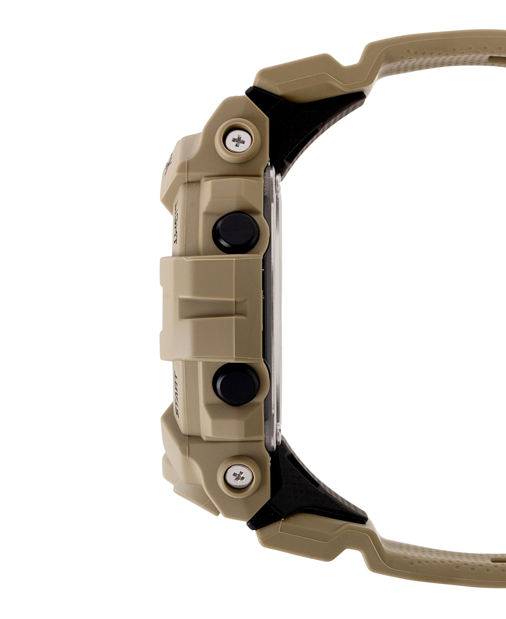 Left. Casio - Men's G-Shock Power Trainer with Bluetooth Mobile Link 49mm Watch - Tan.