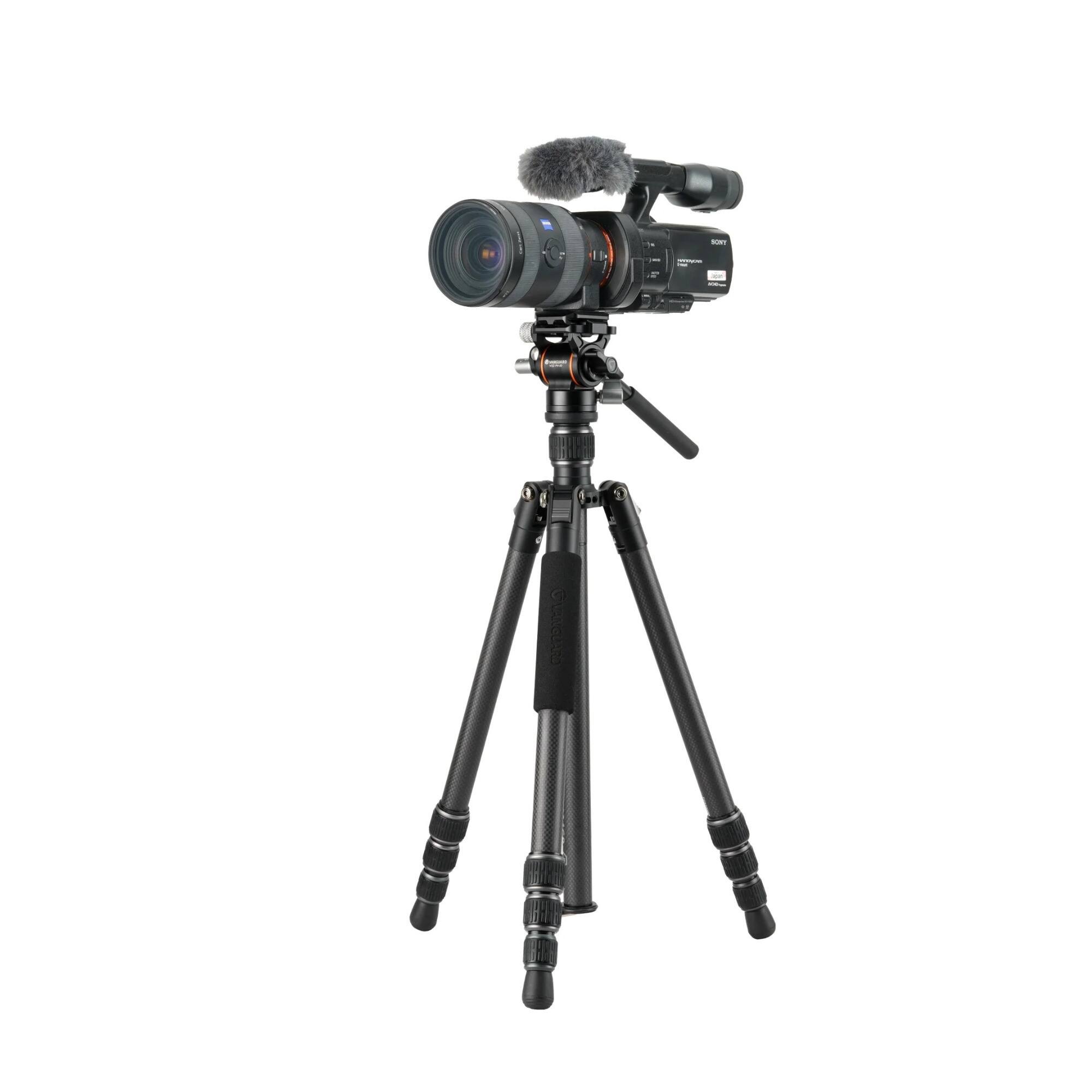Left. Vanguard - Vanguard Vesta GO 234CV10 Carbon Fiber Travel Tripod with VEO PV-10 Head (Black).