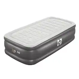 Sealy - Tritech Twin Sized 20" Air Mattress Bed 2 Person w/ Built-In AC Pump & Bag - Gray