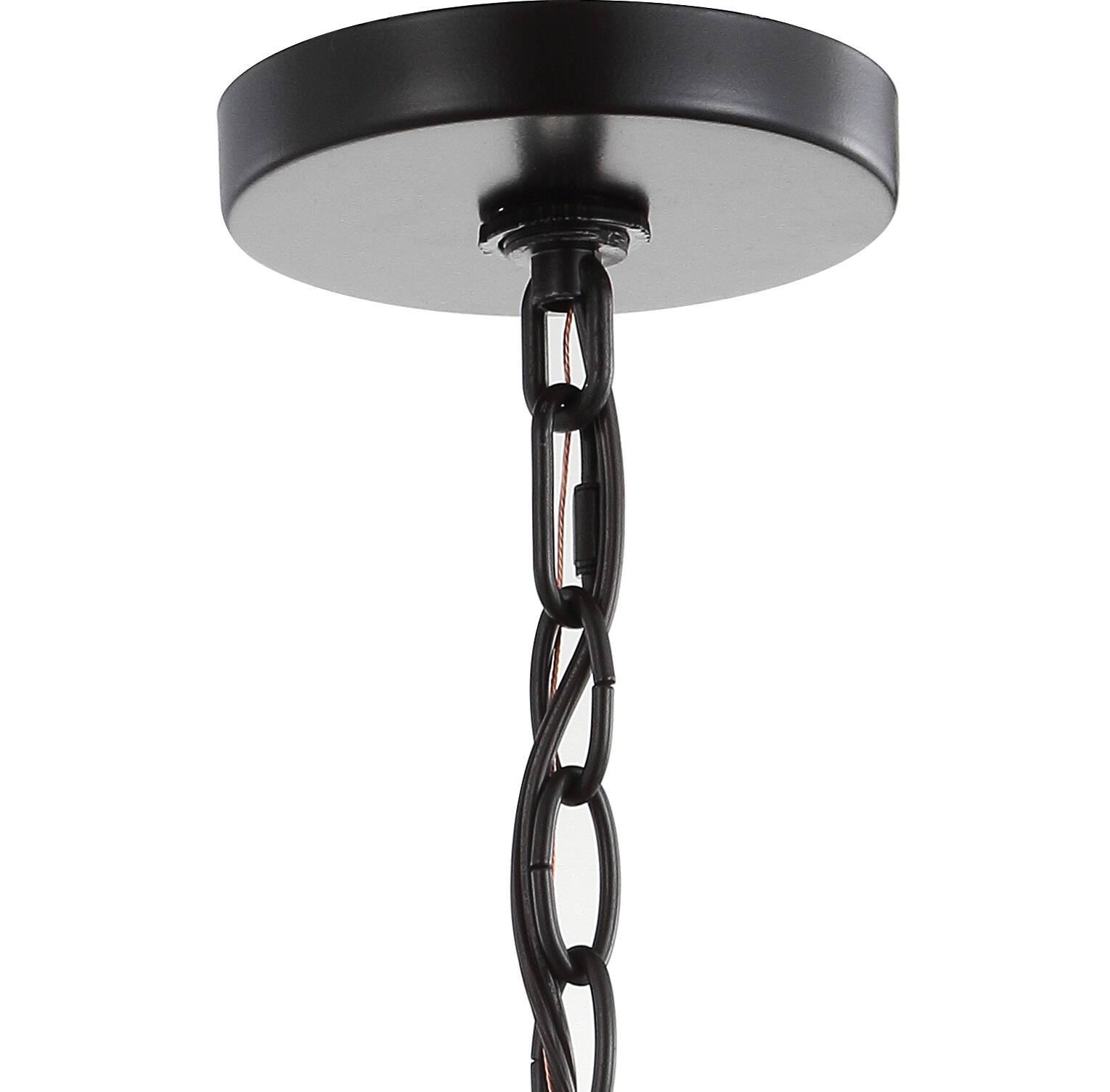 Alt View 4. Jonathan Y - Gabrielle 8" Metal/Crystal LED Pendant, Oil Rubbed Bronze / Clear - Oil Rubbed Bronze / Clear.