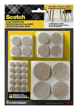 Scotch - Round Felt Pads, Multi Pack, 78/Pack (SP855-NA) - Beige
