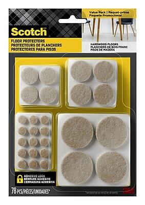Scotch - Round Felt Pads, Multi Pack, 78/Pack (SP855-NA) - Beige