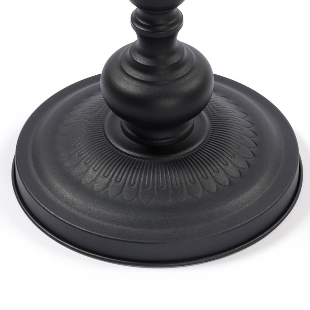 Alt View 3. Loheer - Loheer Vintage Metal Coffee Table Round Side Table for Sofa Bedside Nightstand Small Space Accent Table Black Iron - Black.