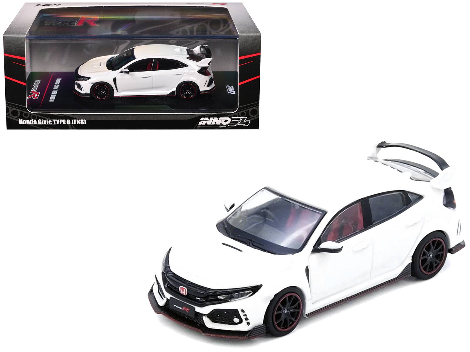 Honda Civic Type R (FK8) RHD (Right Hand Drive) 1/64 Diecast Model Car by Inno Models - White