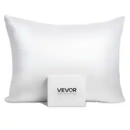 VEVOR - Silk Pillowcase, 100% Pure Mulberry Silk Pillow Case, 26 in x 20 in Standard Silky Pillow Case for Hair and Skin, Smooth - White
