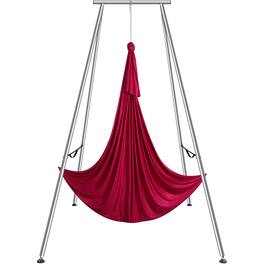 VEVOR - Aerial Yoga Frame & Yoga Hammock, 9.67 ft Height Professional Yoga Swing Stand Comes with 6.6 Yards Aerial Hammock - Red