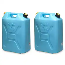 Scepter - 5 Gal Military Style Water Can Container with Reversible Spout, 2 Pack - Blue