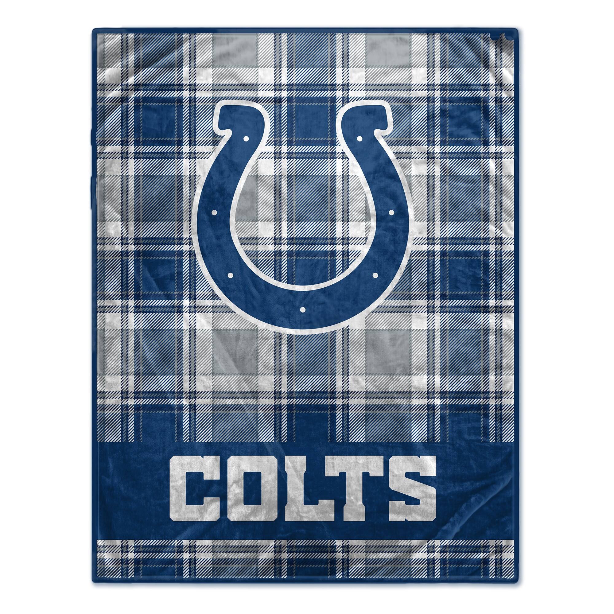 Pegasus - Indianapolis Colts 66" x 95" Oversized Plaid FAN-mily Ultra Cozy Blanket - Multicolor