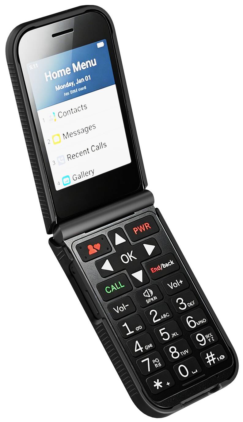 S.11 Home Menu  
Monday, Jan 01  
No data available  

1. Contacts  
2. Messages  
3. Recent Calls  
4. Gallery  

PWR OK  
End/back  
CALL  
Vol+  
Vol-  
A&C  
1 00  
2 3 CHCK  
4 5 JKL  
6 7 WX  
8 9 OHI  
0 # PQ  
* +