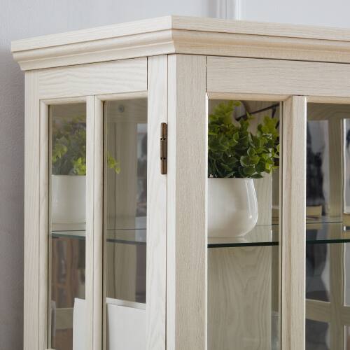Alt View 1. LUCKY ONE - Freestanding Curio Display Cabinet with Glass Doors Adjustable Shelves E26 Bulb Included for Collectibles - White.