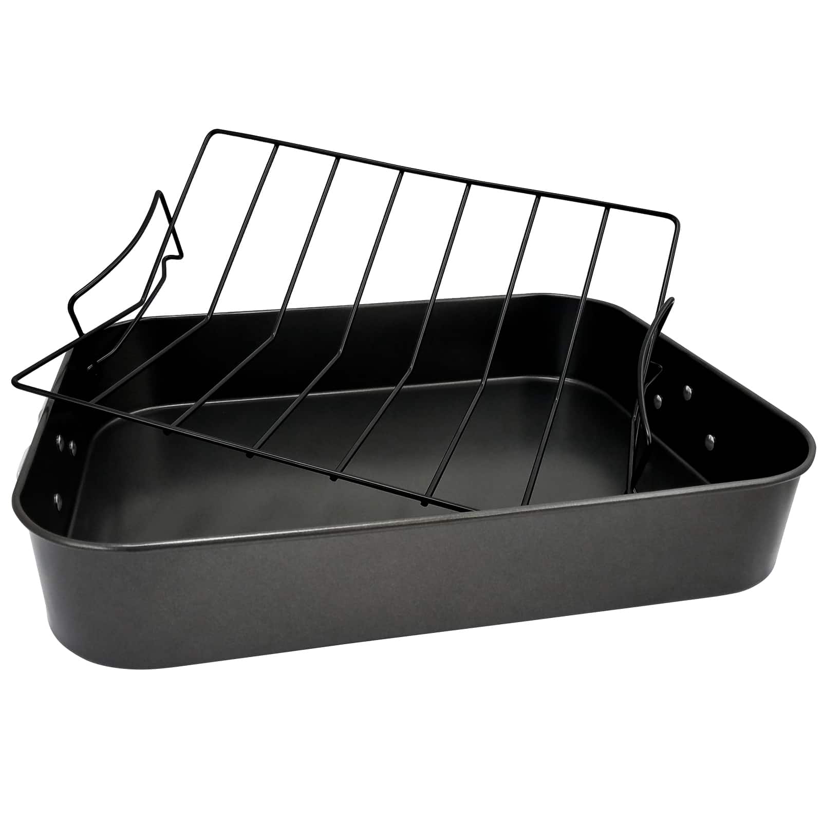 Alt View 4. Gibson - Gibson Home Top Roast 16 Inch Roaster with Metal Rack in Black - Black.