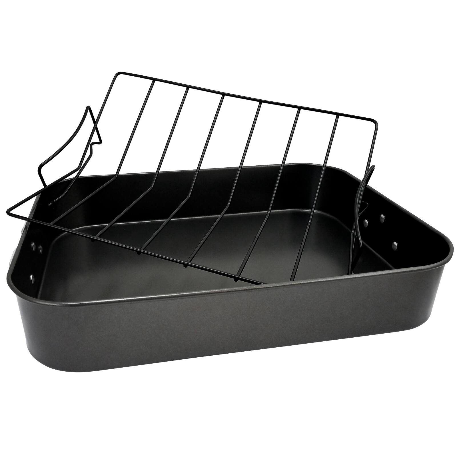 Alt View 4. Gibson - Gibson Home Top Roast 16 Inch Roaster with Metal Rack in Black - Black.
