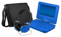 Front. Ematic - 7" Portable DVD Player with Swivel Screen - Blue.