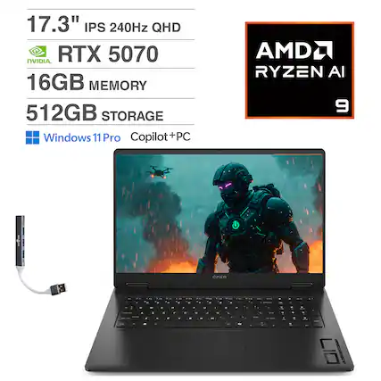 17.3" IPS 240Hz QHD
NVIDIA RTX 5070
16GB MEMORY
512GB STORAGE
Windows 11 Pro
Copilot+PC
AMD RYZEN AI 9