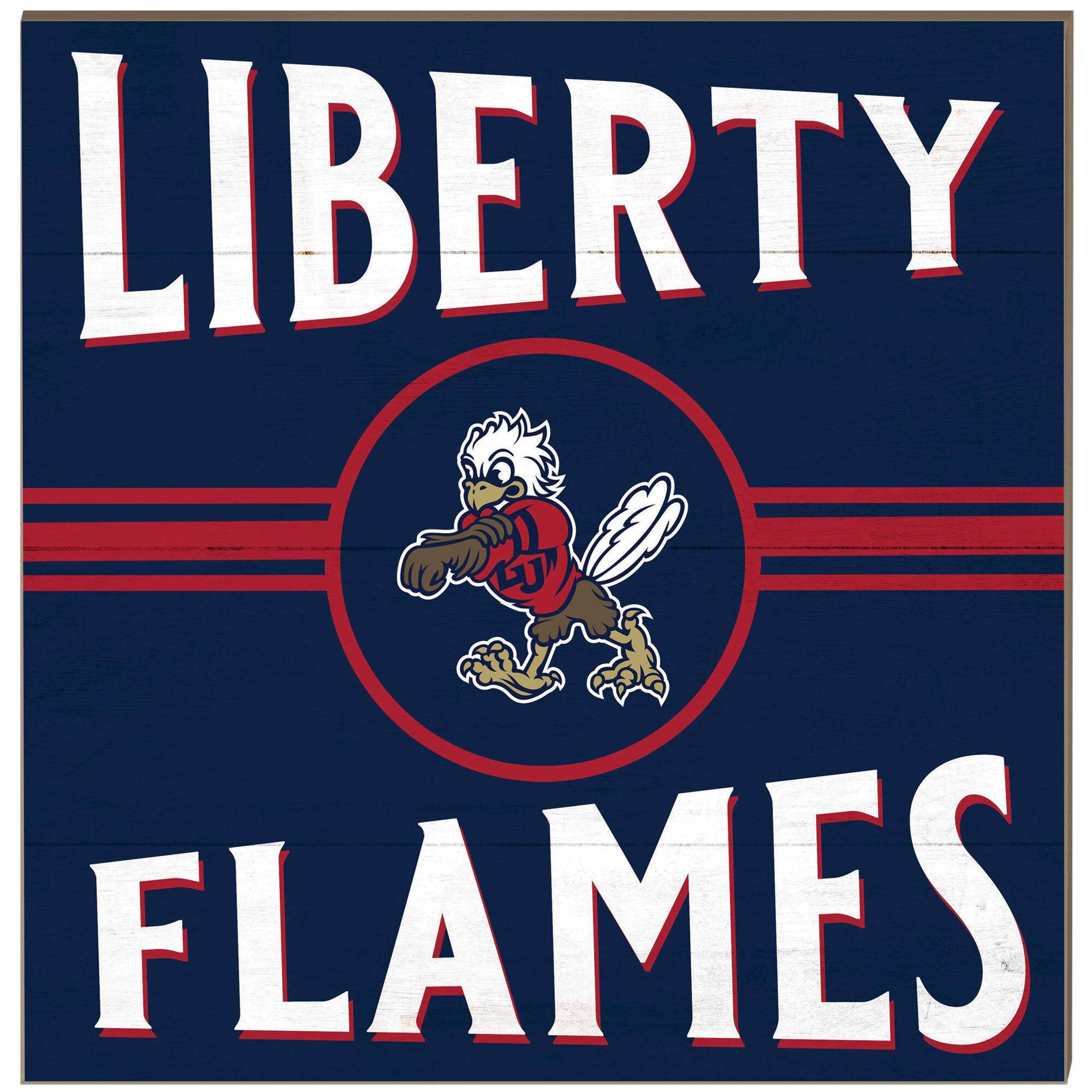 Liberty Flames 10'' x 10'' Retro Team Sign