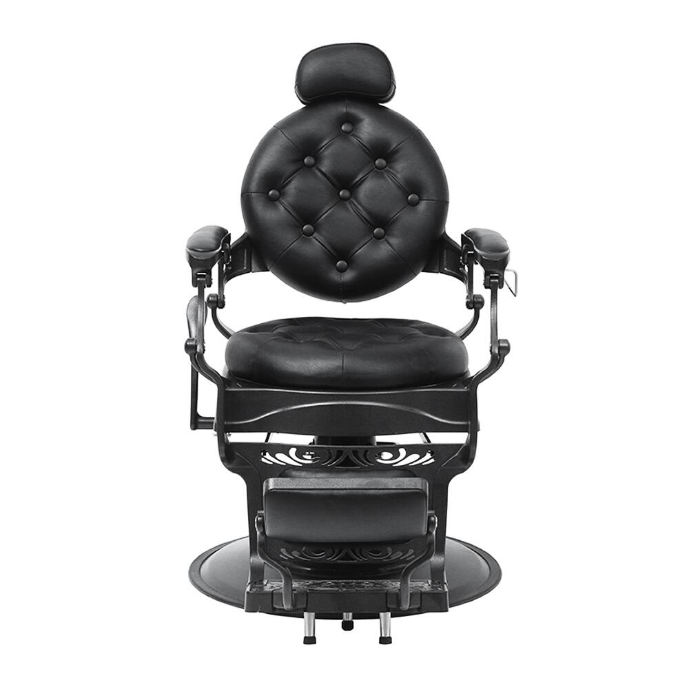 Left. Winado - Vintage Heavy Duty Recline Barber Chair Salon Beauty All Purpose Equipment with Towel Rack, Removable Headrest, Footrest - Black.