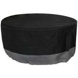 Sunnydaze - 30 in 2-Tone Polyester Round Outdoor Fire Pit Cover - Black and Gray