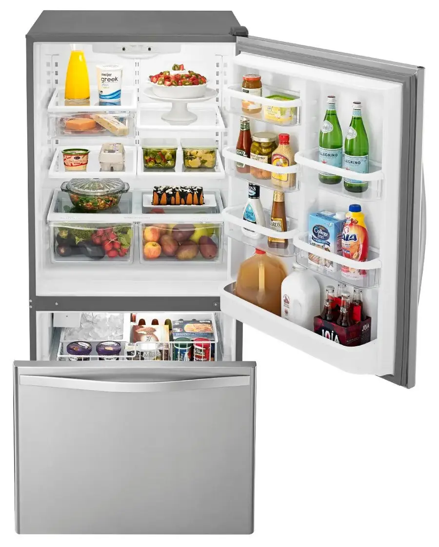 Alt View 5. Whirlpool - 21.9 Cu. Ft. Bottom-Freezer Refrigerator - Stainless Steel.
