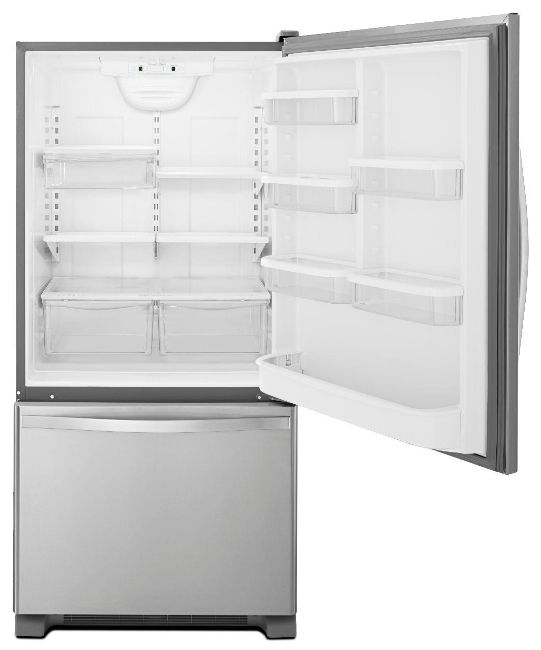 Whirlpool 21 9 Cu Ft Bottom Freezer Refrigerator Stainless Steel Wrb322dmbm Best Buy
