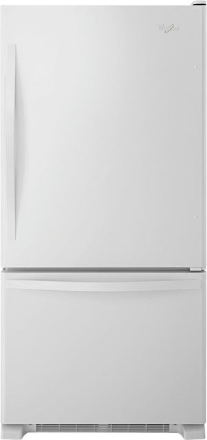 Front. Whirlpool - 22 Cu. Ft. Bottom-Freezer Refrigerator with SpillGuard Glass Shelves - White.