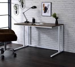 APRILSOUL - Tyrese Walnut Finish Writing Desk - White