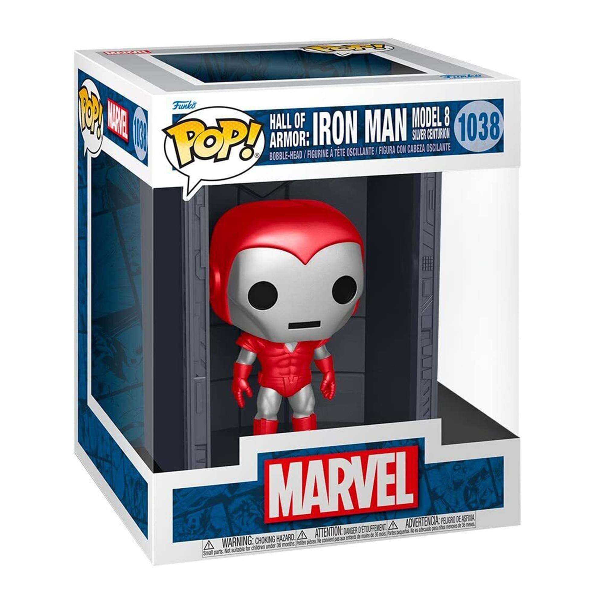 FAA ptg Funko POP! MARVEL 1038 HALL OF ARMOR: IRON MAN MODEL 8 SILVER CENTURION ARMOR: OSCILLANTE FIGURA CON CABEZA BOBBLE-HEAD / FIGURINE A TÊTE OSCILLANTE / FIGURA CON CABEZA OSCILLANTE ATTENTION: CHOKING HAZARD - SMALL PARTS. NOT FOR CHILDREN UNDER 3 YEARS. ADVERTENCIA: PEQUEÑOS PIEZAS. NO ES APTO PARA NIÑOS MENORES DE 3 AÑOS.