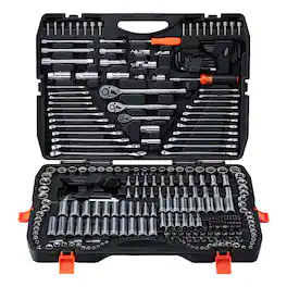 VEVOR - Mechanics Tool Set, 308-Piece Mechanic Tool Kit, 1/4 in, 3/8 in, and 1/2 in Drive, SAE and Metric Socket Set, Wrenches - Black