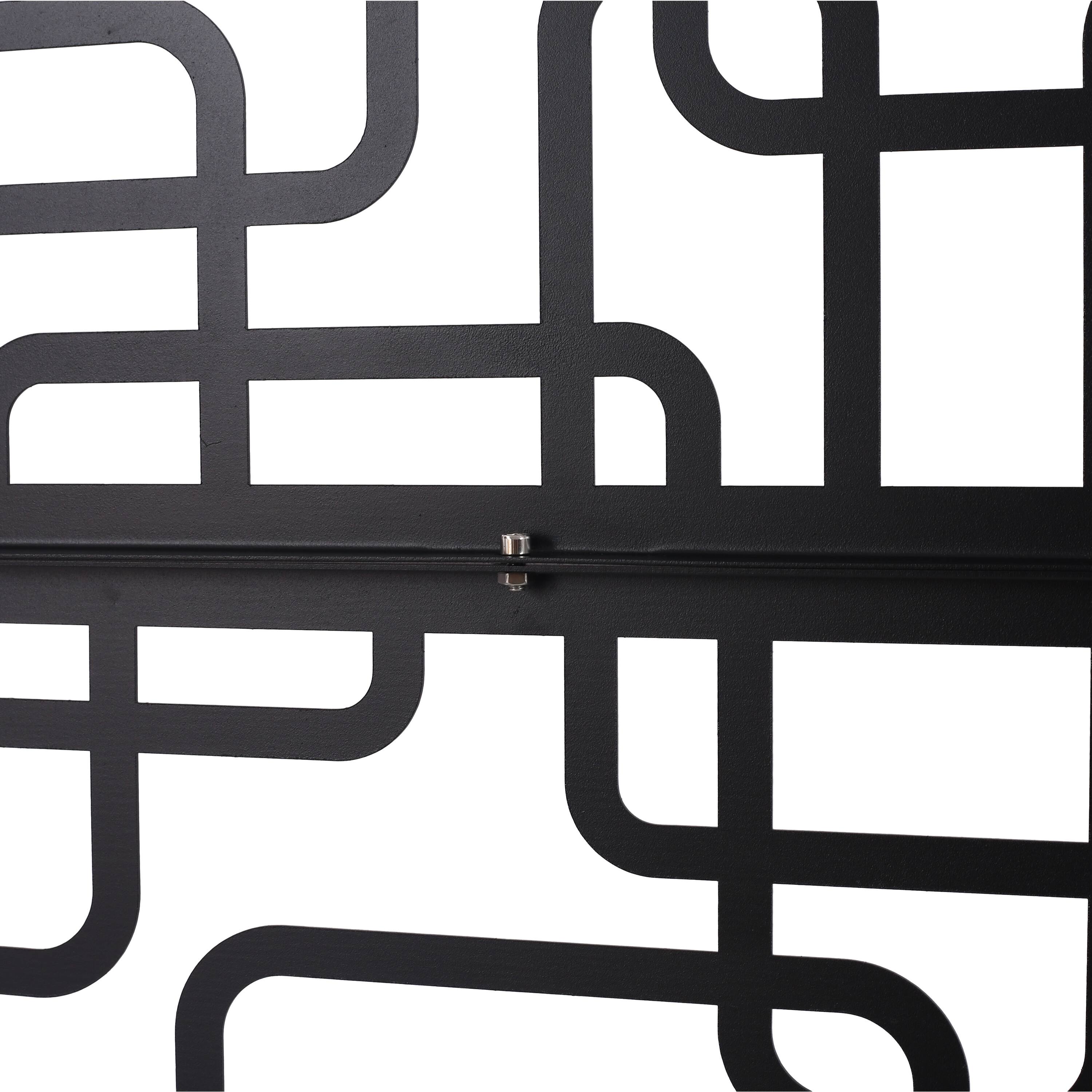 Alt View 2. COWLOWN - Outdoor and Indoor Metal Privacy Screen 76in H x 48in W Freestanding Decorative Fence Panel Brown - Brown.