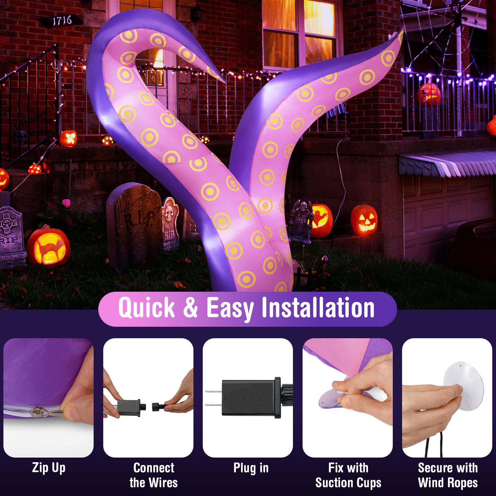 1716 RIP R.I.P RIB Quick & Easy Installation  
Zip Up  
Connect the Wires  
Plug in  
Fix with Suction Cups  
Secure with Wind Ropes