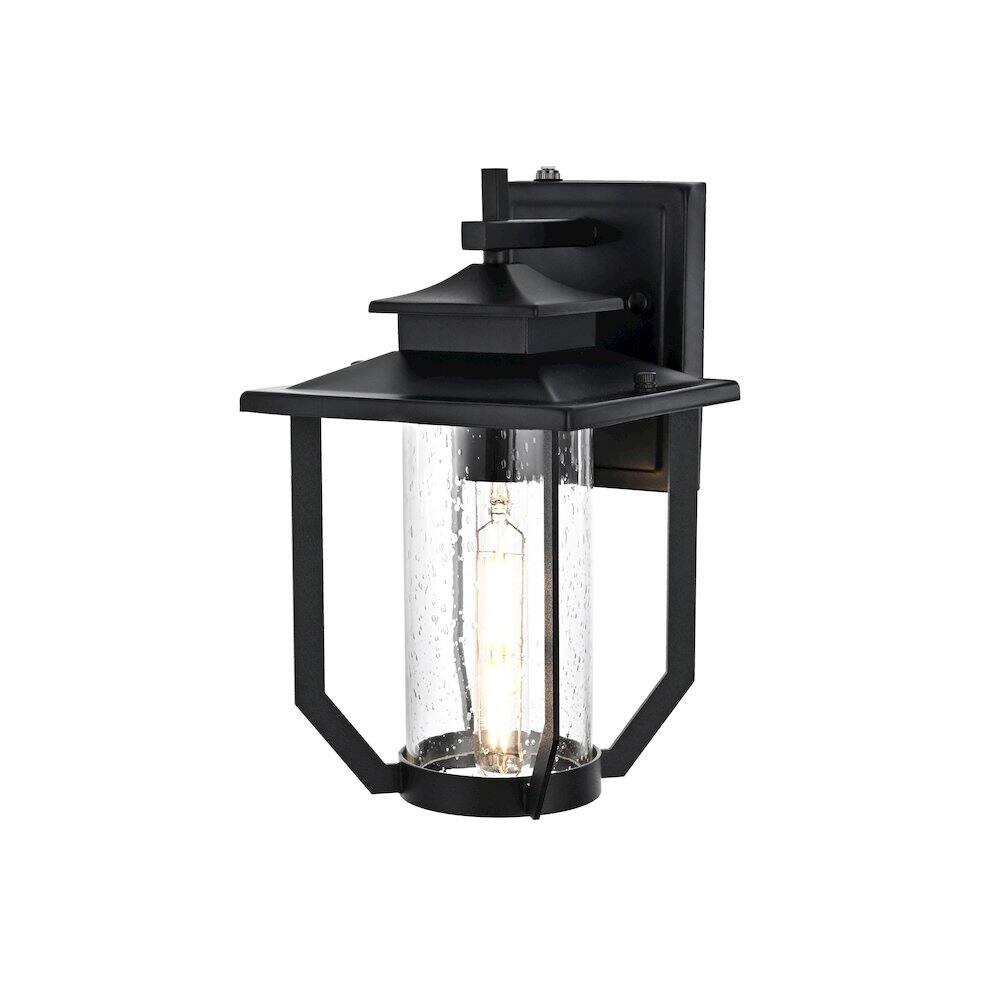 Angle. Elegant Lighting - Sepviva 7 inch Outdoor Pendant in Black - Black.
