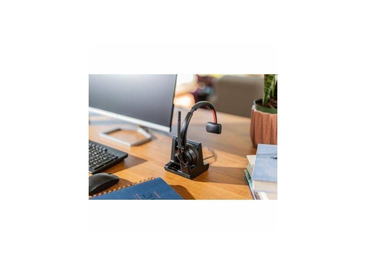 Alt View 4. Poly - Poly Savi 8200 Office 8210 Mono Wireless Headset - Bluetooth/DECT 6.0 - Noise Cancelling Mic - Black.