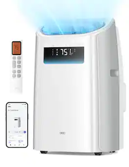 DREO - 12,000 BTU Smart Portable AC Unit with Drainage-Free Cooling, 46 dB, Quiet 300 sq. ft. with Fan and Dehumidifier
