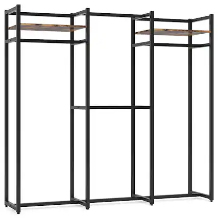 Front. Kadyn - Kadyn Freestanding Closet Organizer, Large Garment Clothes Rack - Black.