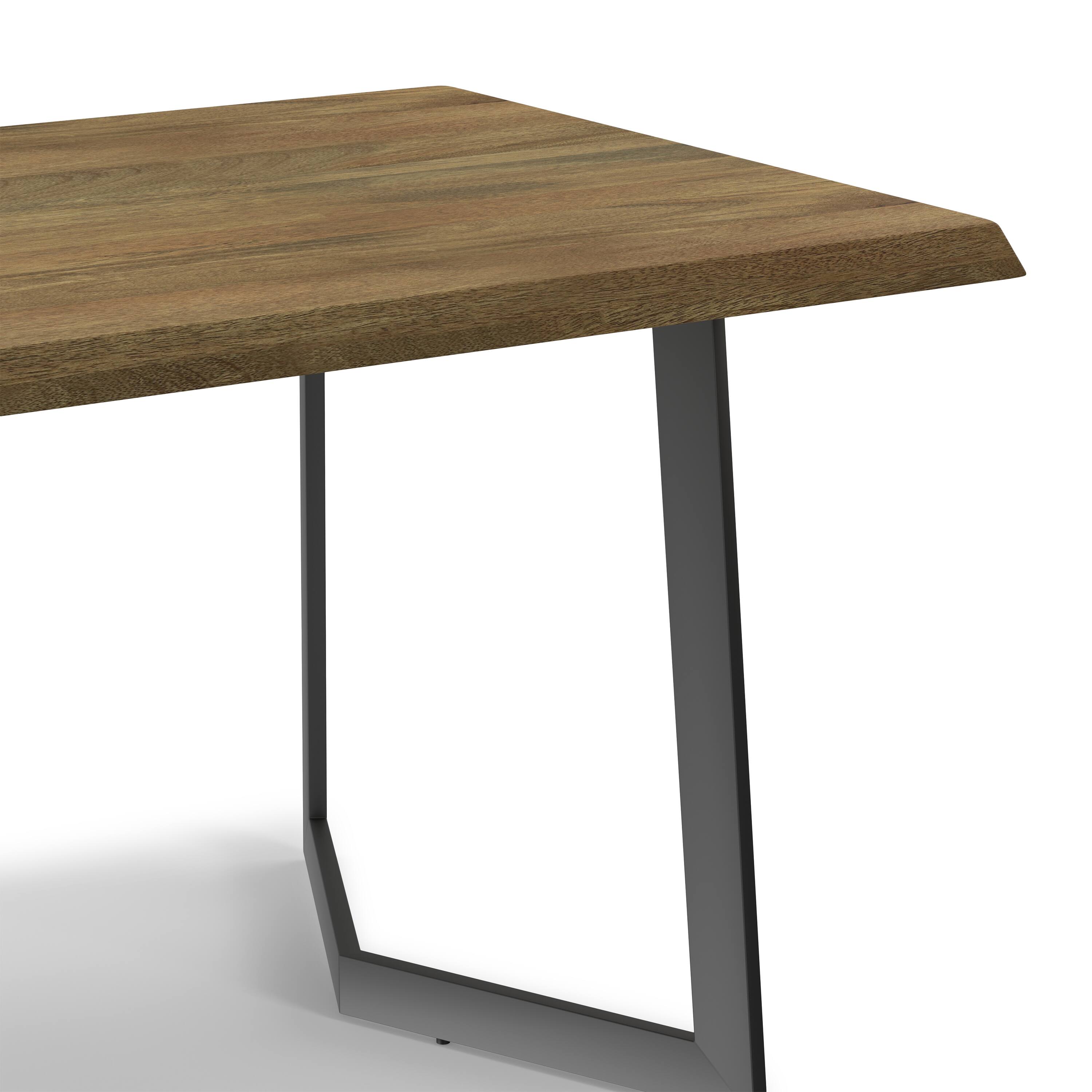 Alt View 6. Simpli Home - Watkins SOLID MANGO WOOD & Metal 72 inch x 36 inch Rectangle Modern Dining Table with Inverted Metal Base in Light Brown - Light Brown.