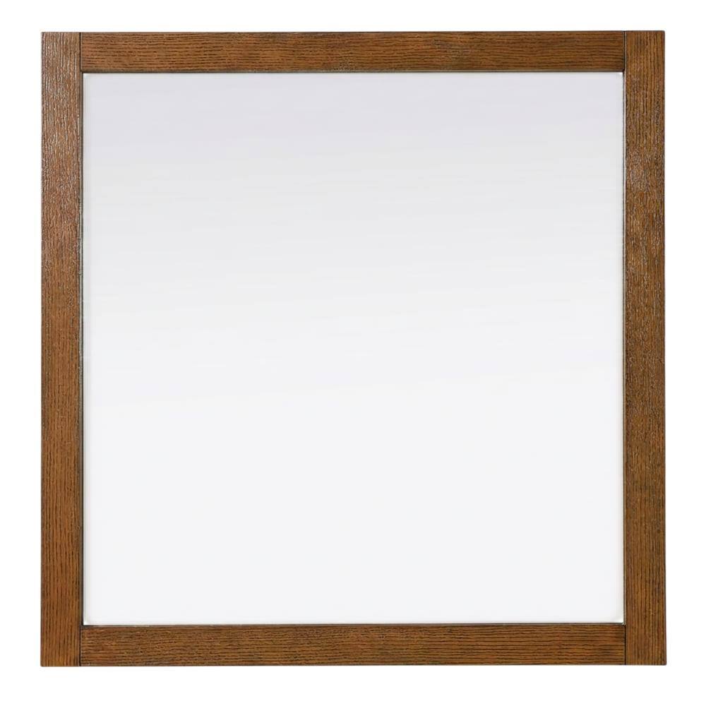 Elegant Kitchen and Bath - Noah Wooden Square Mirror 36 x 36 - Brandy Walnut price history on PriceWatchPro