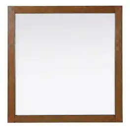 Elegant Kitchen and Bath - Noah Wooden Square Mirror 36 x 36 - Brandy Walnut