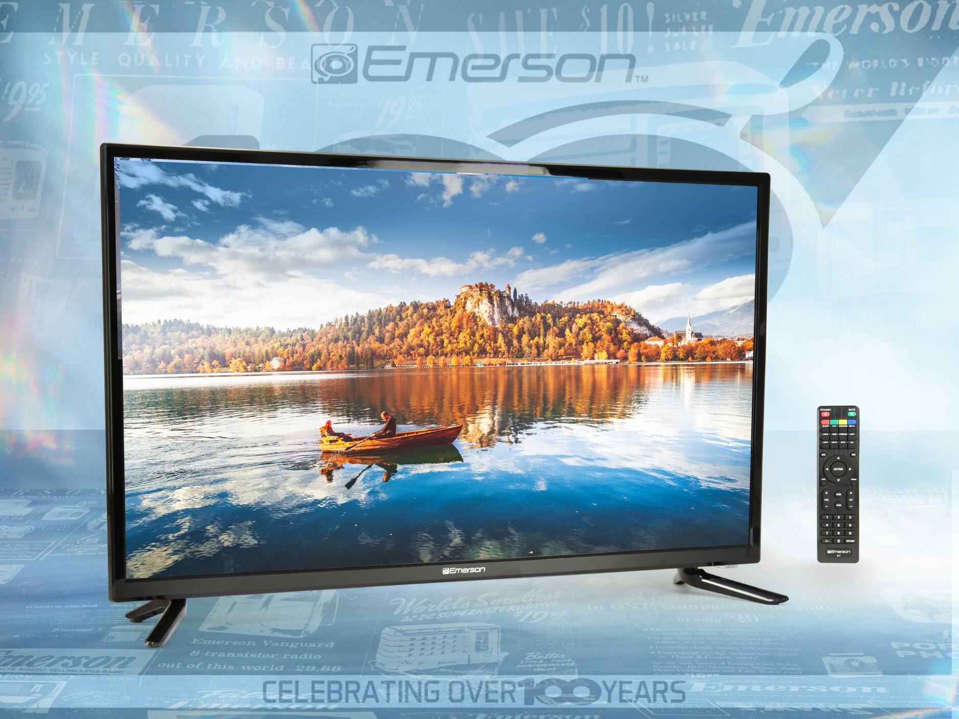 Emerson
Emerson STYLE QUALITY AND BEA
Emerson WORLDS BO THE TM Verer Hefor 925 192
Emerson Vanguard POR S-transistor radio
Emerson
CELEBRATING OVER YEARS