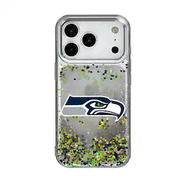 Keyscaper - NFL - Seattle Seahawks iPhone Glitter Case with Confetti Design - 16 - Multicolor