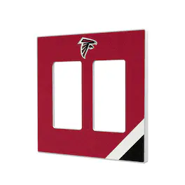 Keyscaper - Atlanta Falcons Diagonal Stripe Double Rocker Light Switch Plate - Multicolor