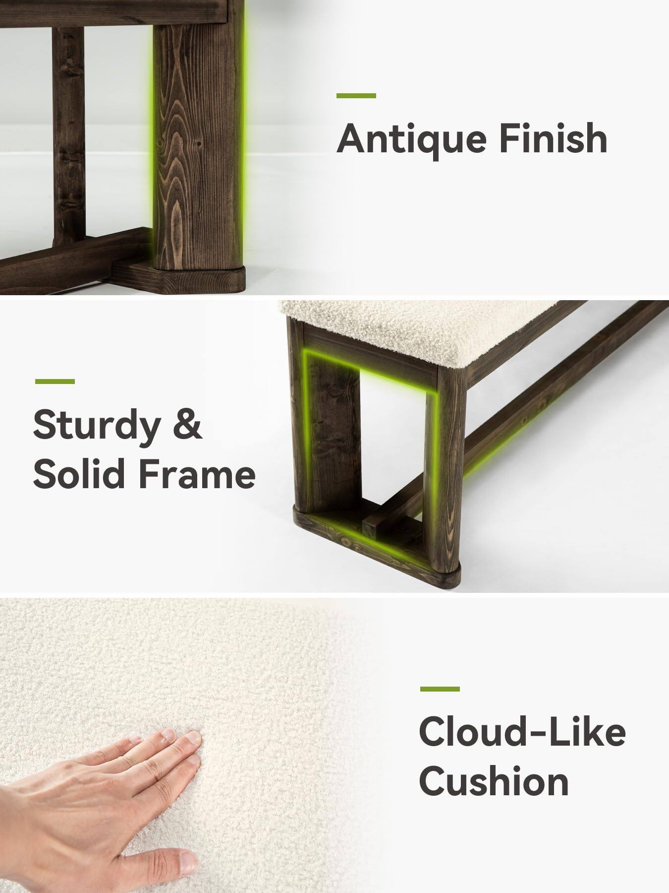 - Antique Finish
- Sturdy & Solid Frame
- Cloud-Like Cushion
