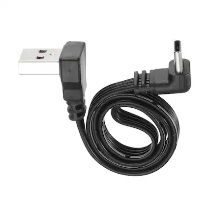 Front. Unique Bargains - 90 Degree USB A to C Cable 11.8" Down Angle Silicone 480Mbps Flat for Phone Tablet Laptop - Black.