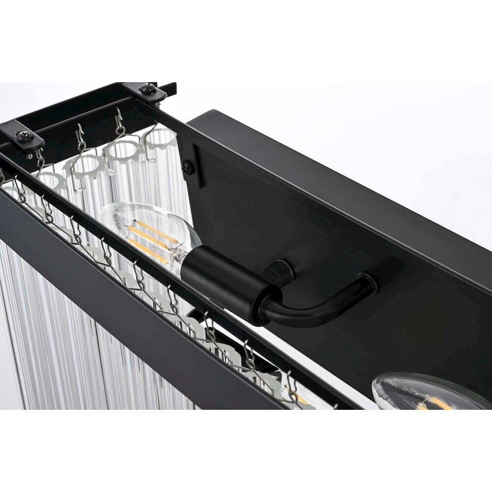 Alt View 1. Elegant Lighting - Harlow 26 inch Wall Sconce in Black - Black.