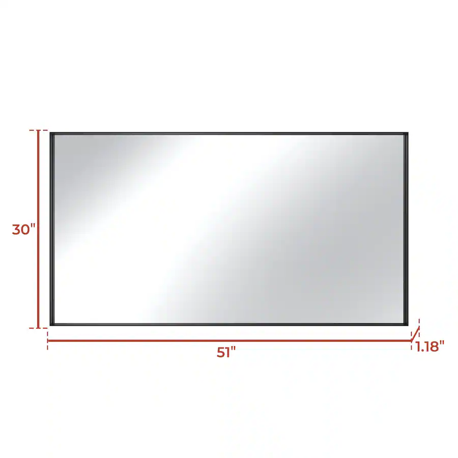 Boyel Living 51 x 30 in Rectangle Square Right Angle Mirror with Matte ...