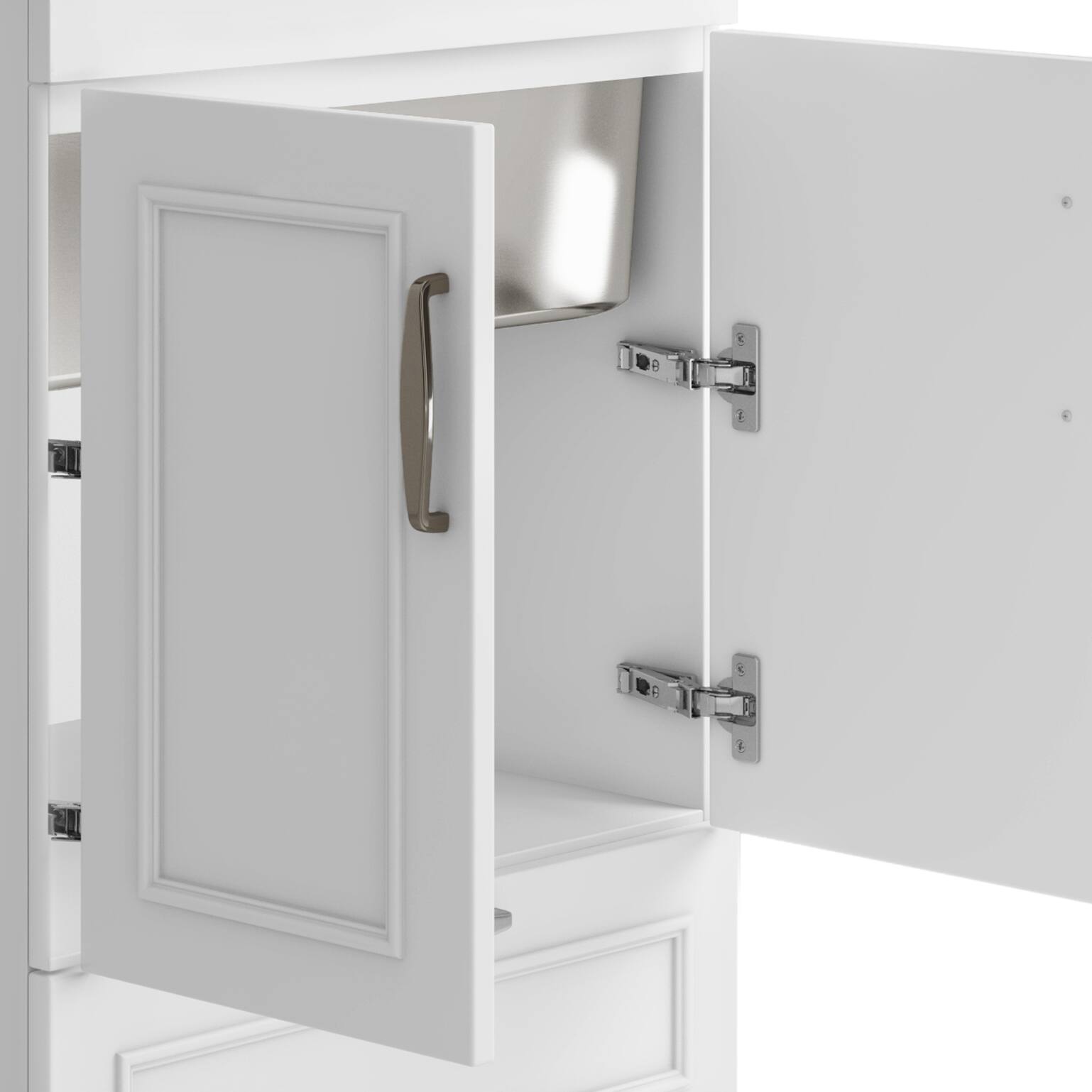 Alt View 4. Simpli Home - Cardinal  All-in-One 24-inch Utility Sink & Cabinet - Pure White.