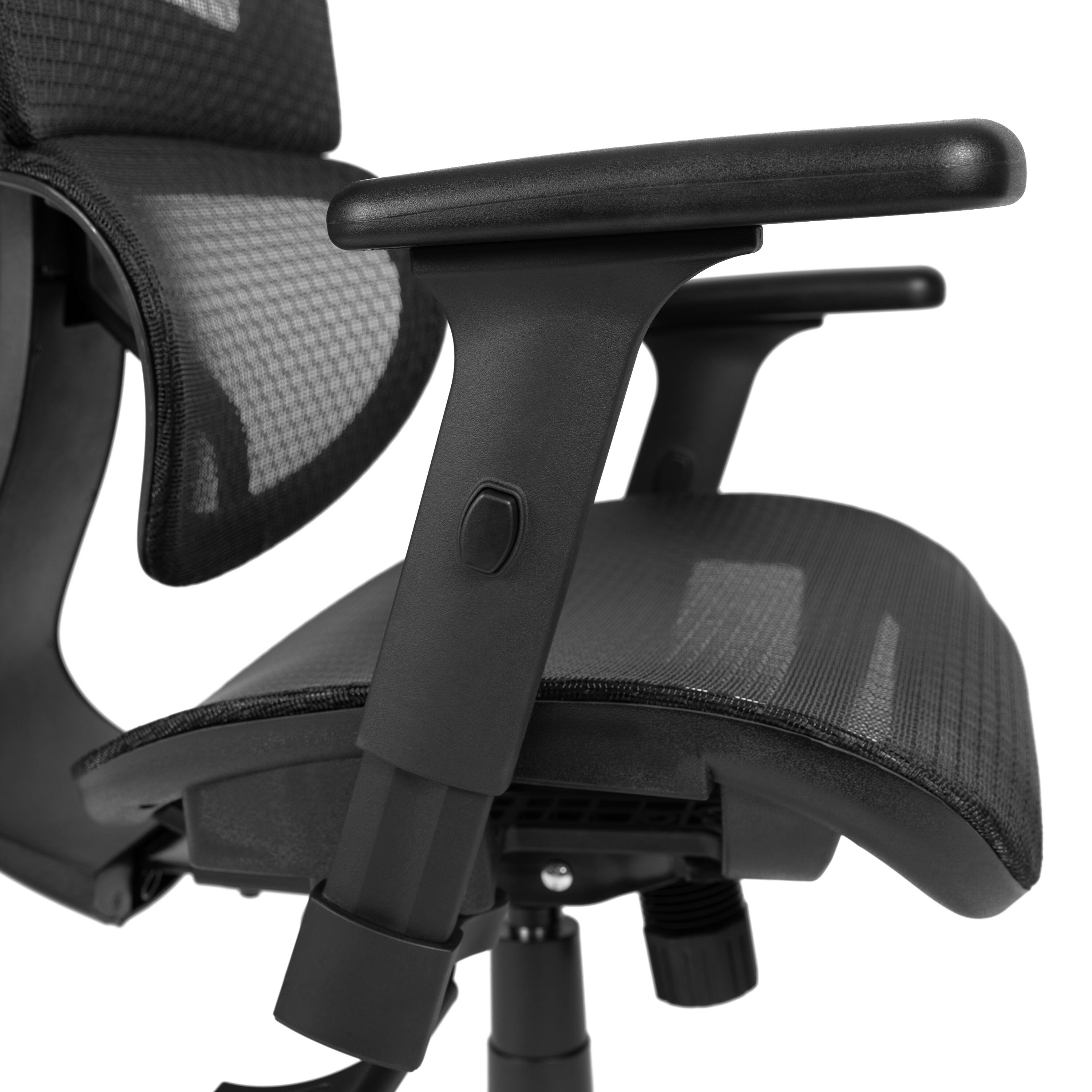 Alt View 10. Emma + Oliver - Ergonomic Mesh Office Chair-Synchro-Tilt, Headrest, Adjustable Pivot Arms - Black.