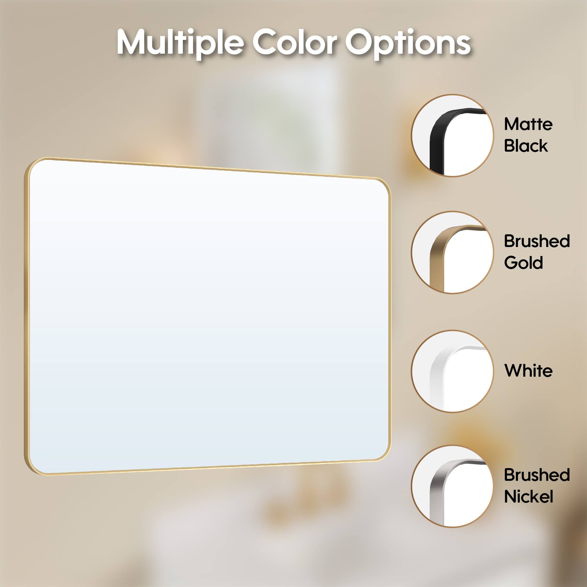 Multiple Color Options: Matte Black, Brushed Gold, White, Brushed Nickel